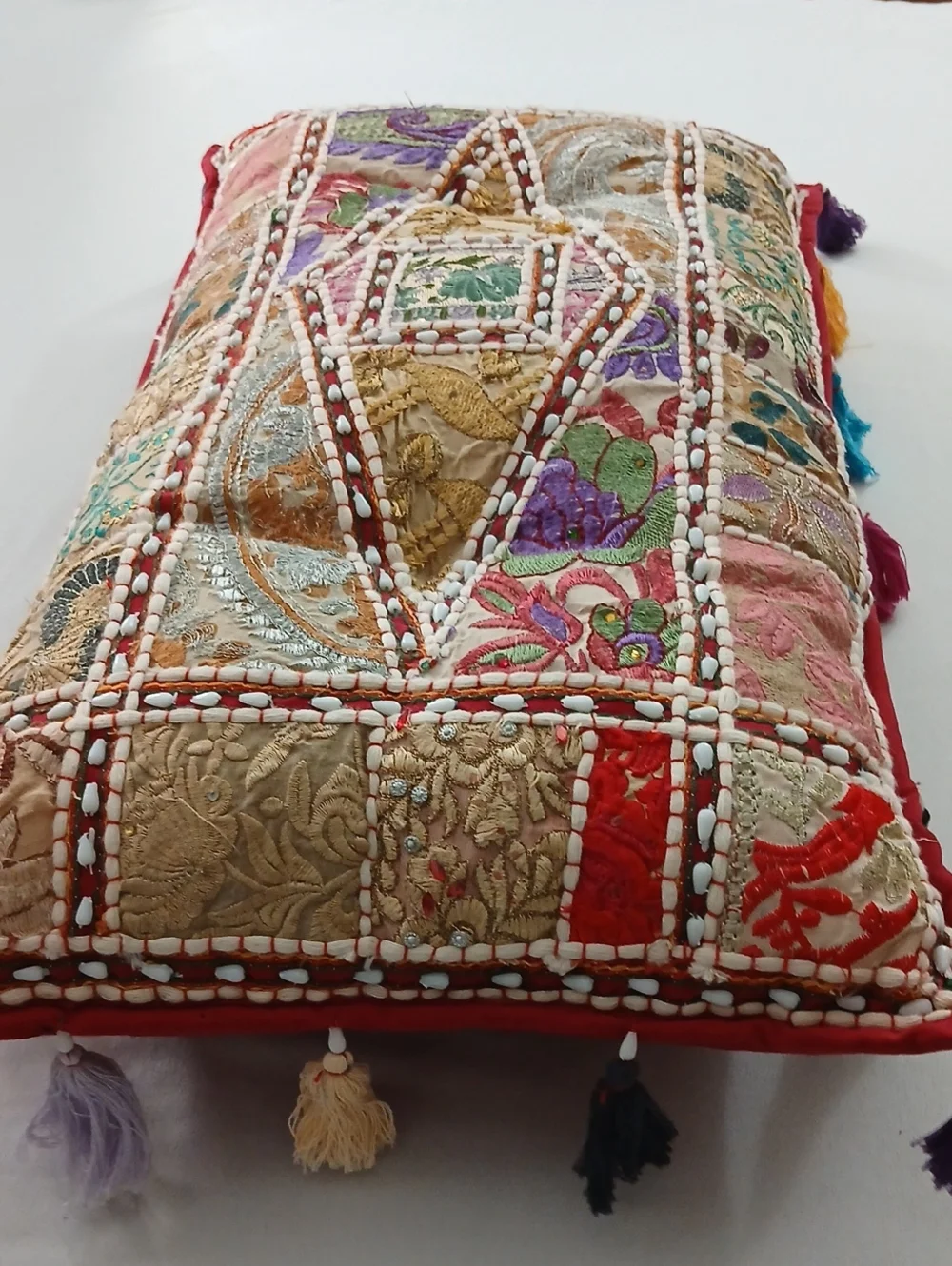 Beautiful Embroidered Patchwork Pillow